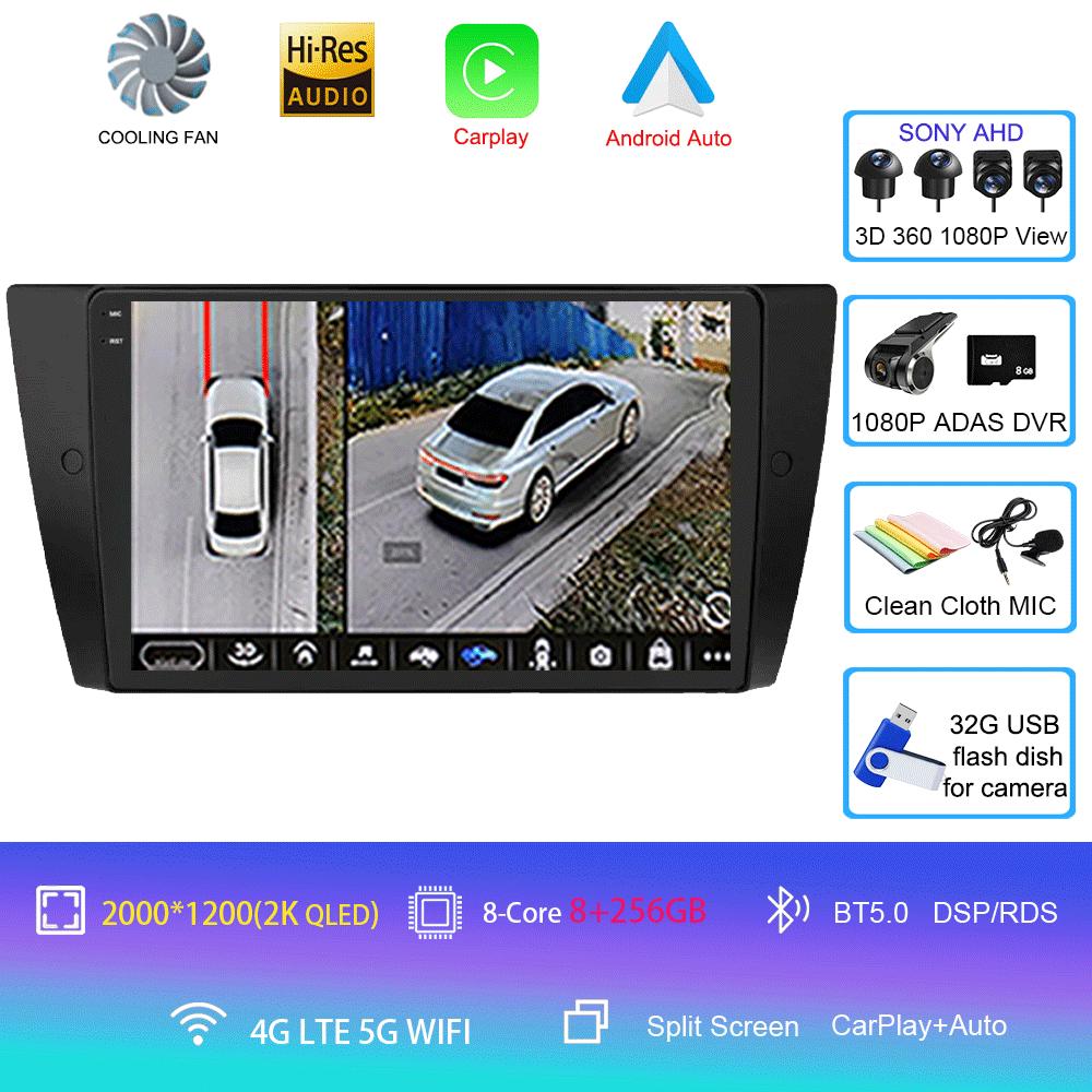 Android14 Carplay Auto For BMW E90 E91 E92 E93 3 Series Multimedia Car Radio Player WIFi+4G No 2din DVD Stereo Head Unit GPS DSP
