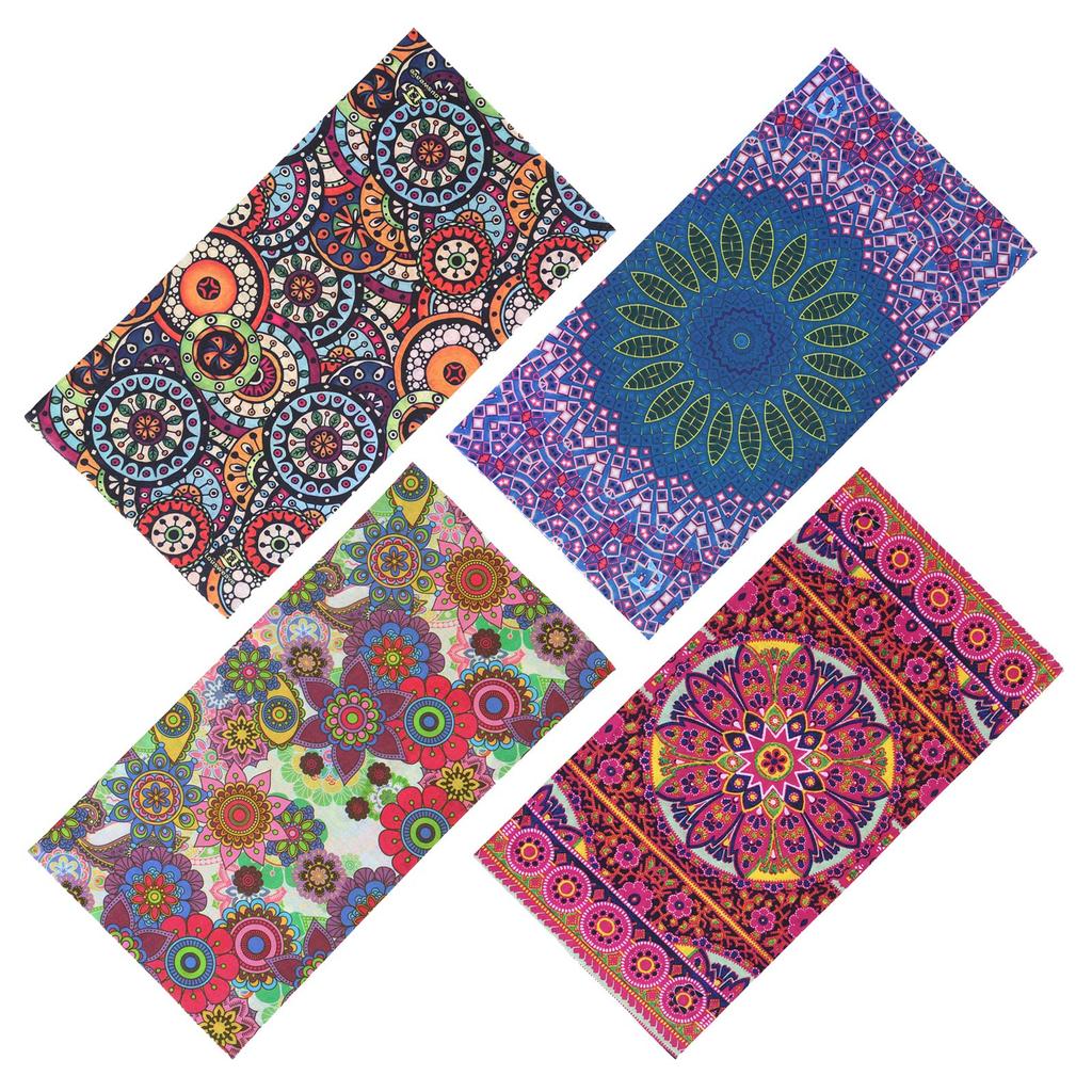 4 Headband Bandana Balaclava Half Face Mask Shield Head Hair Scarf Neck Gaiter Hat Multipurpose for Women and and Bohemian and [SMEHCF] Men.