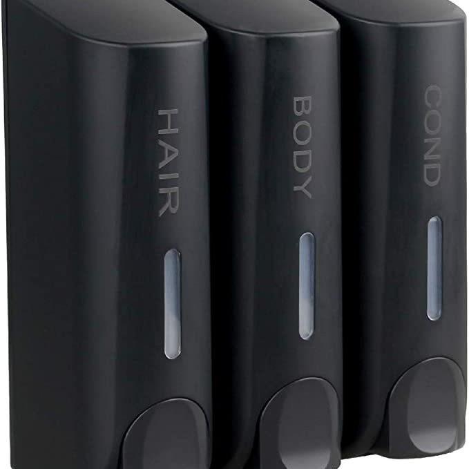 Dual-Head Wall-Mounted Soap & Shampoo Dispenser