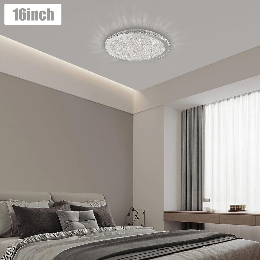 Luxury Crystal LED Ceiling Light Fixtures Modern Round Chandelier Bright Lighting for Living Room Dining Room Home Decoration