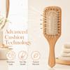Bamboo Bristles Detangling Paddle Brush Ergonomic Handle Hair Styling Tool  Wet Hair Use