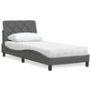 Bed With Mattress, Dark Gray, 80X200 Cm, Upholstered