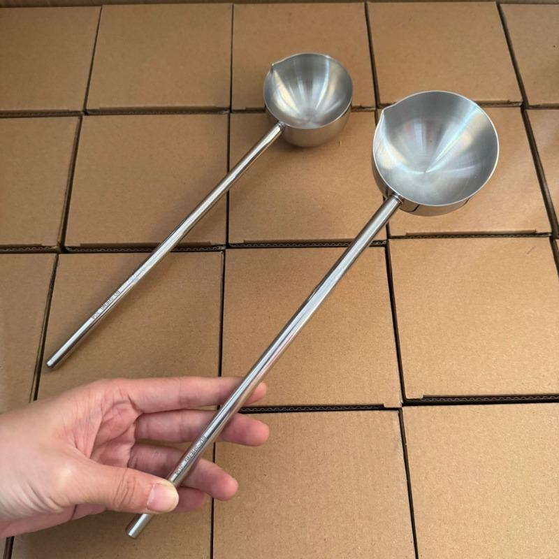 Stainless Steel Extended Handle Hot Oil Spoon Oil Burning and Splashing Small Spoon Oil Pouring and Hot Oil Special Small Pot