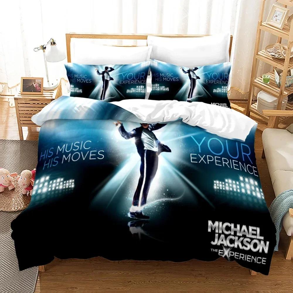 3-delat Michael Jackson Sängkläder Set Mjuk Påslakan Set Sovrumsinredning Enkel Tvilling King Storlek 3D Påslakan Hemtextilier 2/3 ST