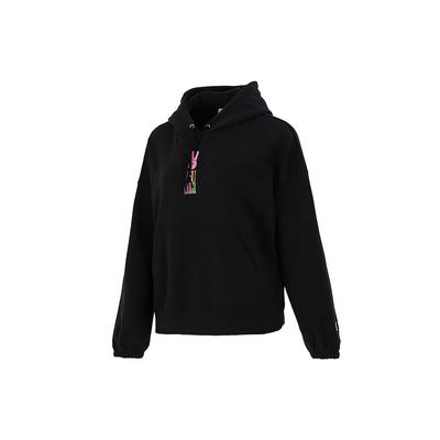 Downtown Grafik-Hoodie mit atmungsaktivem Buchstabenprint Langarm Damen Tops Schwarz 533049-01