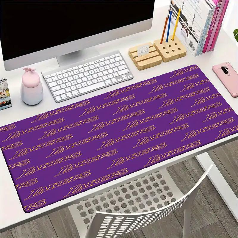 Lakers Theme Mouse Pad, Non Slip Rubber Base, Multifunctional Office & Home Decor, Perfect for Workspace Personalization.