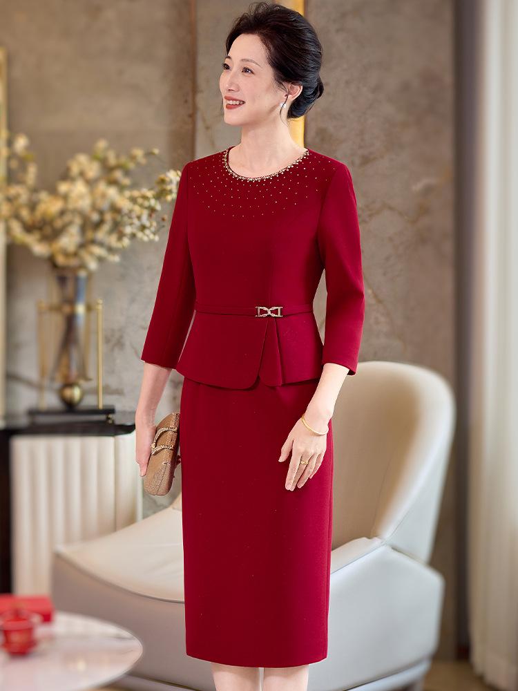 2026 Spring Wedding Stylish Mother-In-Law Dress: High-End Formal Fashion for Middle-Aged Women
