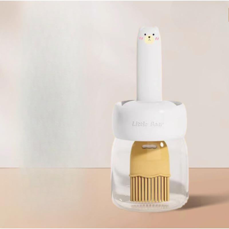 Household Oil BrushHigh-temperature Resistant One-piece Glass Oil BottleBarbecue Baking Kitchen Oil Brush Silicone Brush