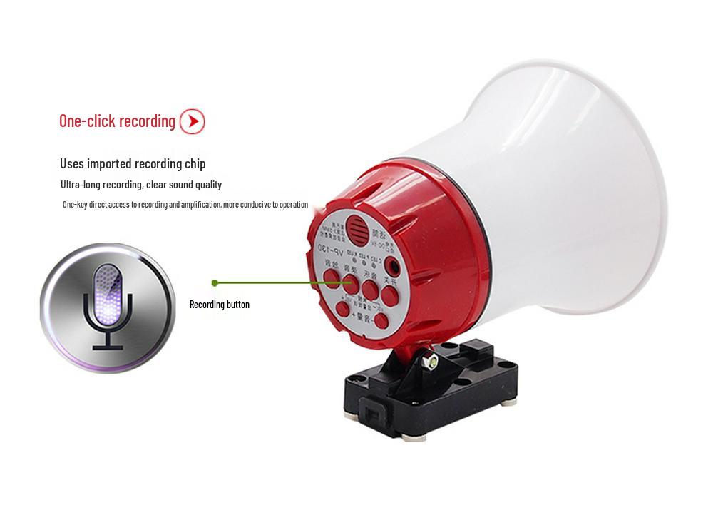 Rechargeable Outdoor Megaphone & Bluetooth Speaker for Street Vendors and Promotions