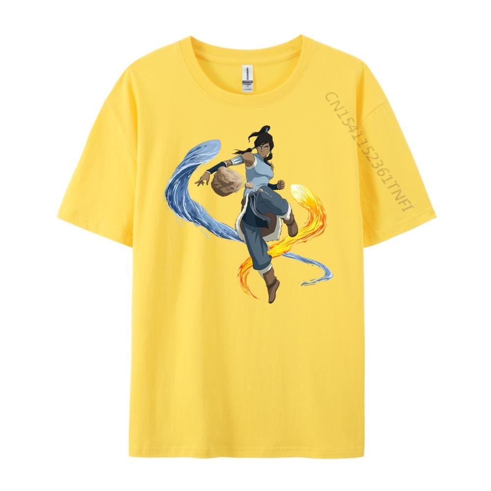 Die Legende von Korra Bändigen Wasser Feuer und Erde Christliches T-Shirt Herren Übergroßes T-Shirt Vegan