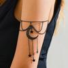 Gothic Hollow Moon Star Pendant Upper Arm Bracelet Punk Black Metal Tassel Open Arm Bracelet Women's Hip Hop Bangle Jewelry
