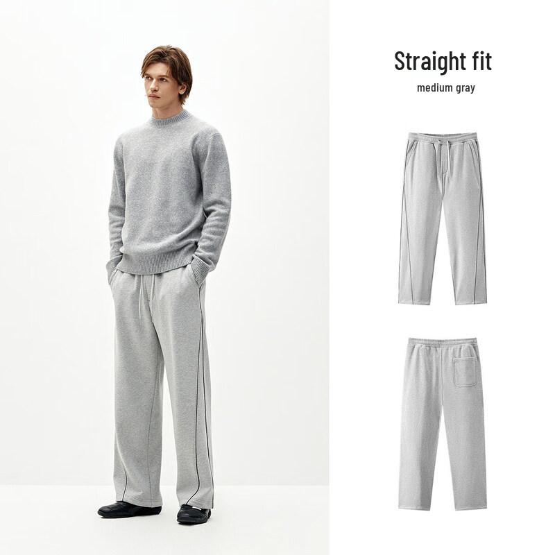 Semir Unisex Thermal Fleece-Lined Loose Straight Casual Pants 2025