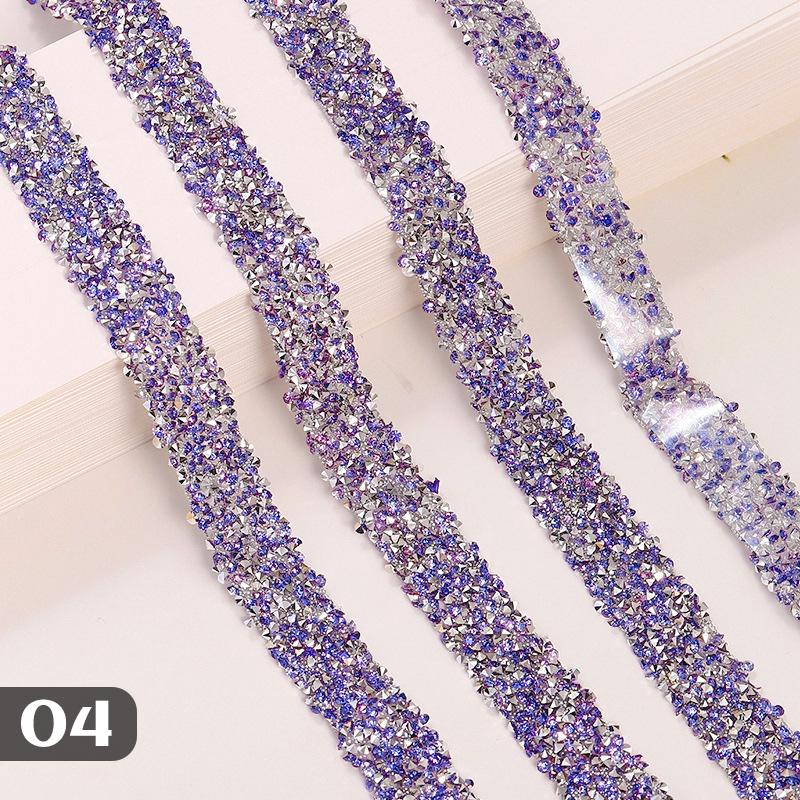 10m Rhinestone Trim Crystal Motif Hot Fix Rhinestone Tape Iron On Applique for DIY Dress Wedding Clothing Bag Shoes Accessories