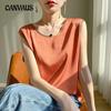 Summer Women's Vest Silk Round Neck Sleeveless Solid Top Vests