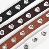 Buckle Decoration Belt Fashion Heart-Shaped Eyelet Hollow Girl Jeans Shorts Porous