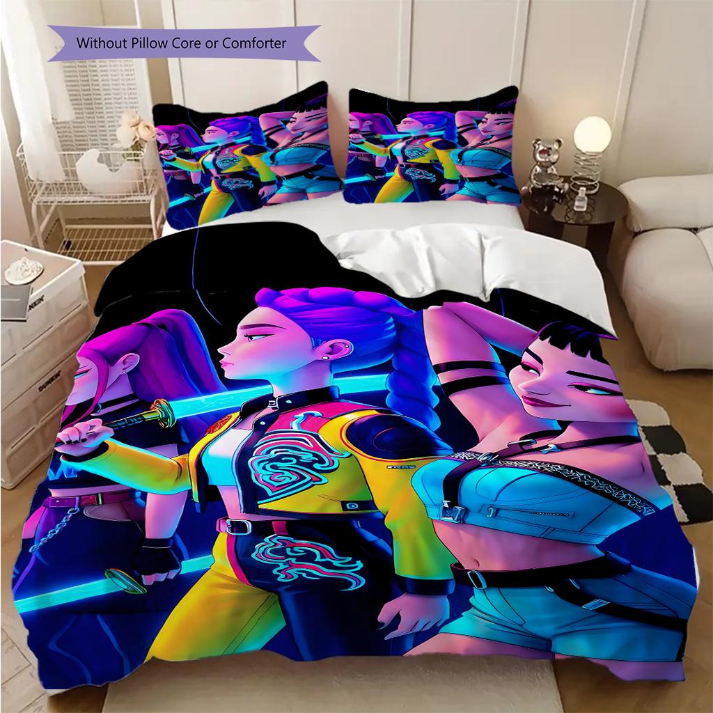 K-Pop Devil Hunter Series bedding, duvet cover, pillowcase, home decoration, birthday gift (1 * duvet cover+2 * pillowcase, coreless)