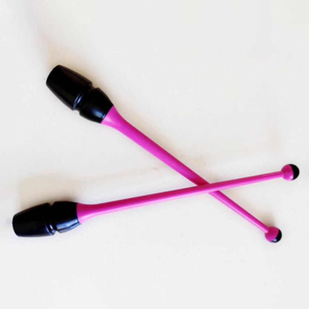 2 Pieces Gymnastics Stick Clubs Dance Exercise,for Children Adult,14.17" Length,Rubber Rhythmic Training Equipment Fitness Props