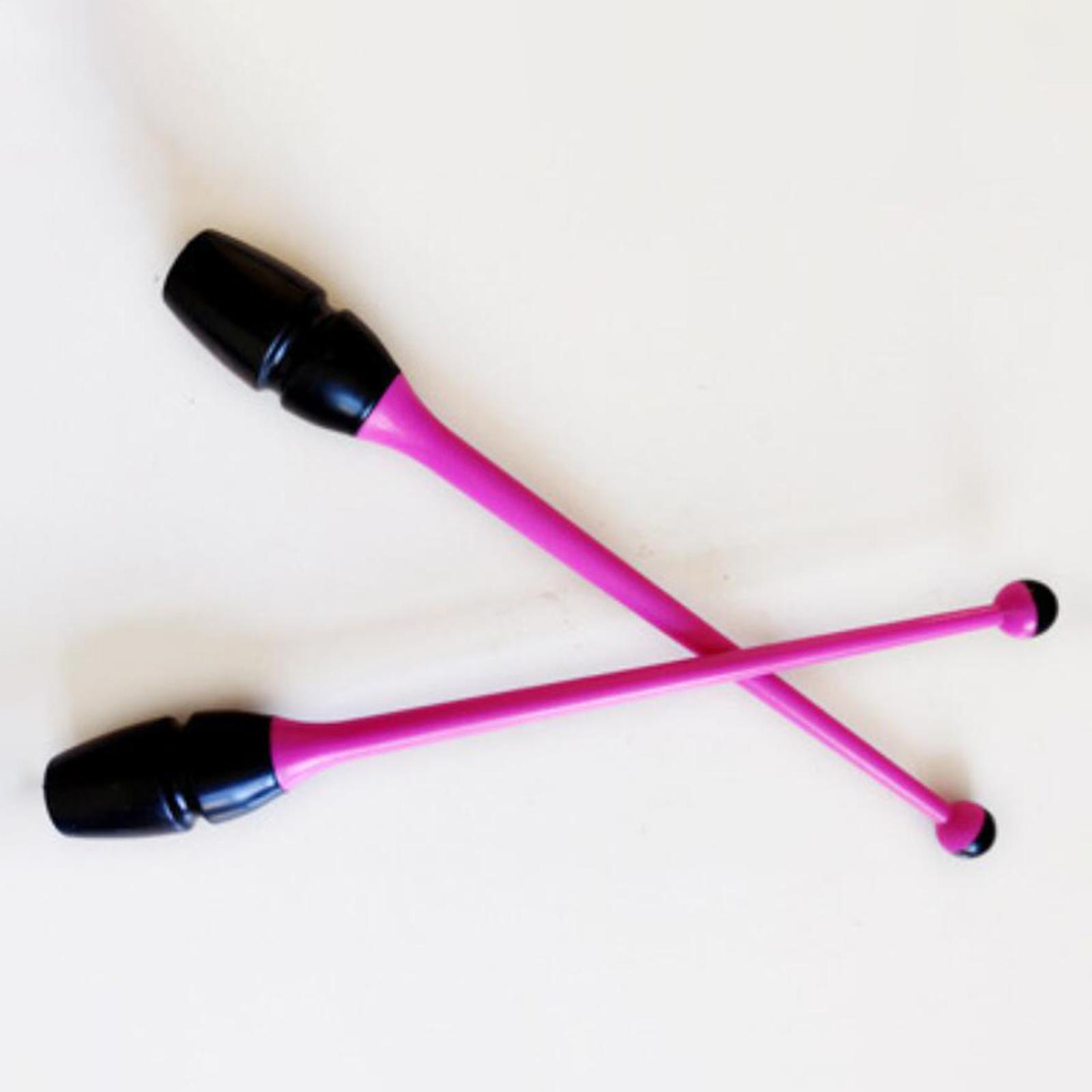 

2 шт. Гимнастические палки-булавы, Танцевальные упражнения, для детей и взрослых, Длина 14,17 дюйма, Резиновые, Оборудование для ритмических тренировок, Фитнес-аксессуары розовый