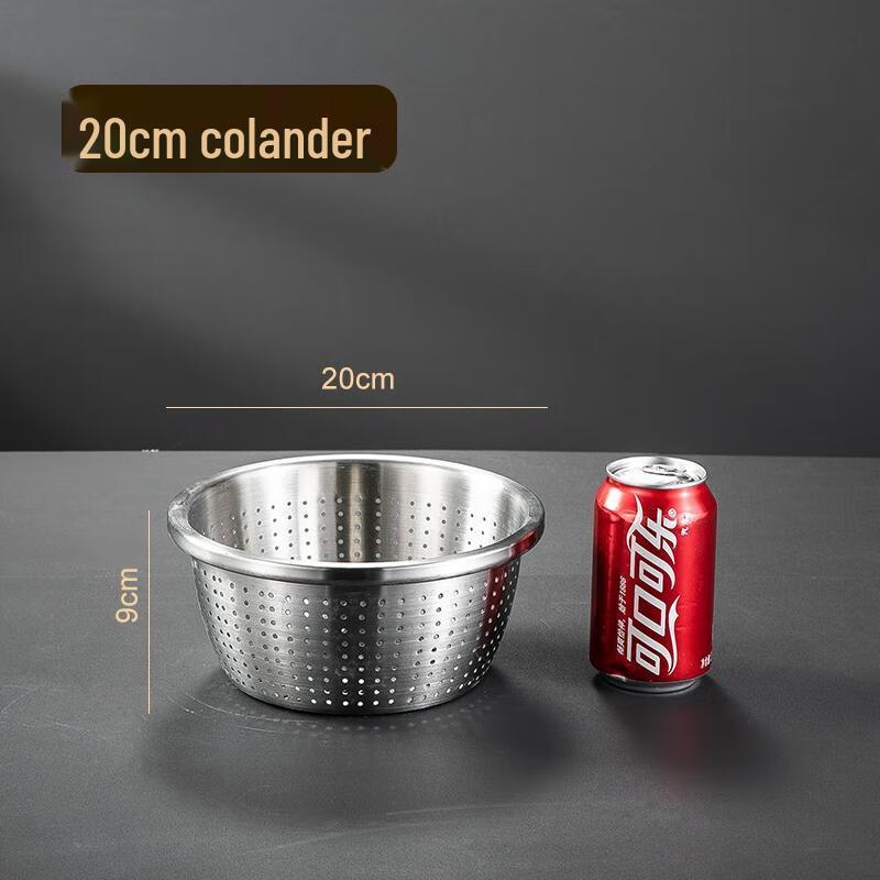 

HANDUNYOU 20cm Food-Grade 304 Stainless Steel Multi-Purpose Basin