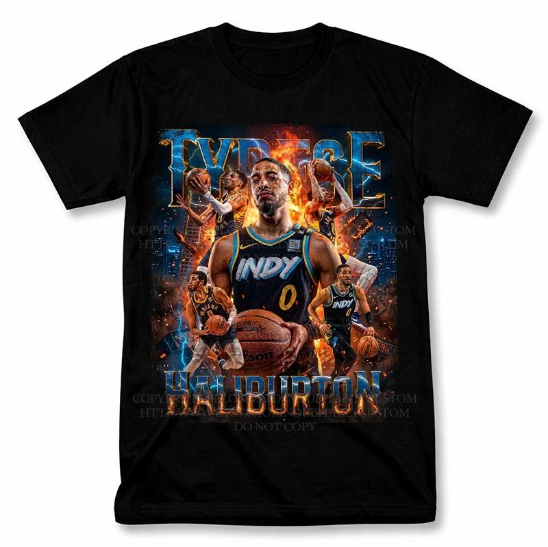 

Tyrese Haliburton Indiana Pacers Graphic T Shirt Vintage Basketball Fan Tee S