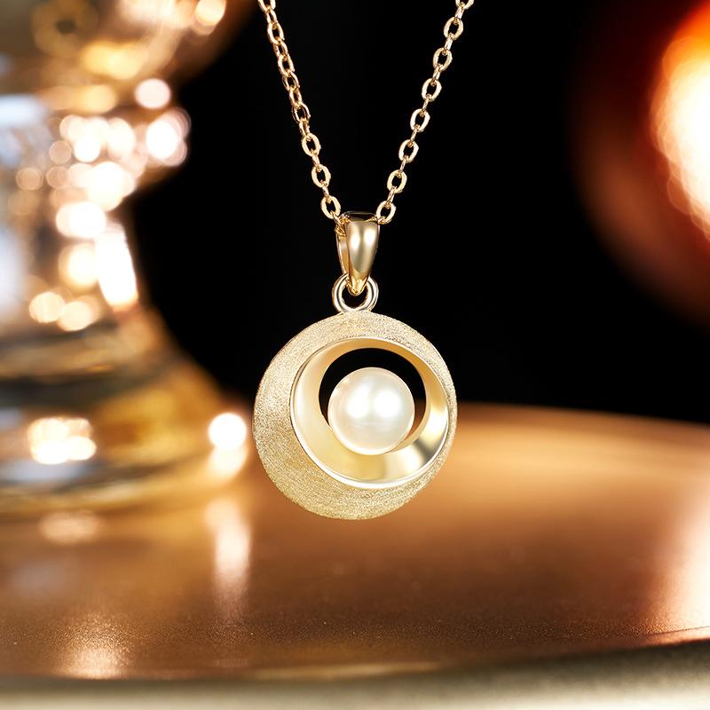 Fashion S925 sterling silver freshwater pearl necklace light luxury niche autumn and winter new sweater chain gold 925 silver
