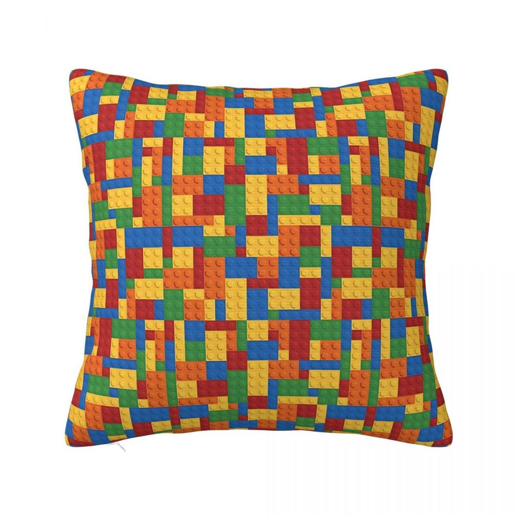 Building Blocks Loads Of Bricks Blue Square Pillow Cases Cushion Covers Awesome Polyester Decor Pillowcover for Car 18x18