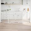 Vidaxl Foldable Dog Gate, With Door, 4 Panels, White, 320 Cm