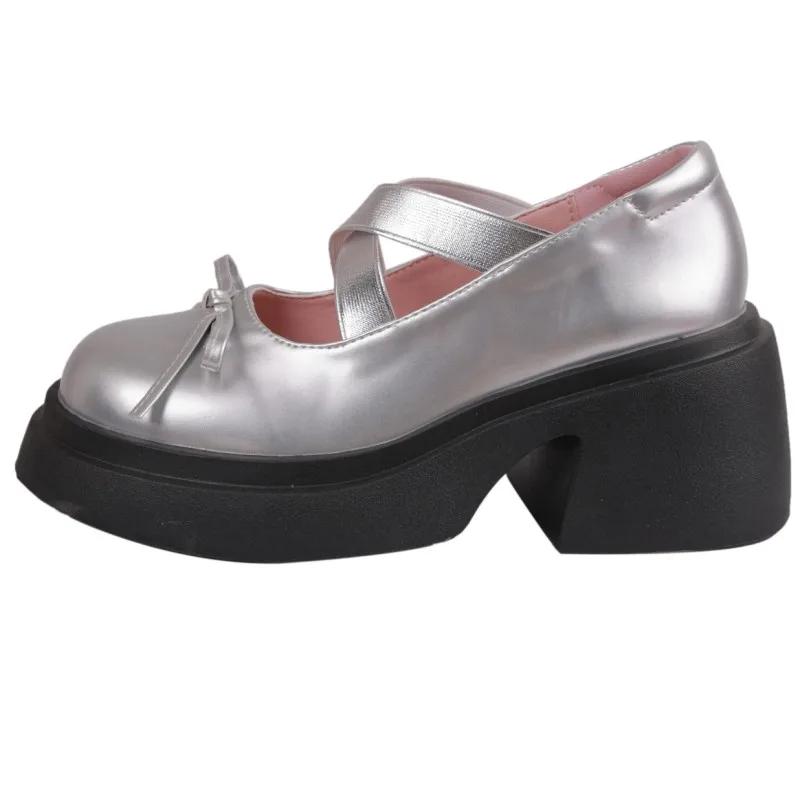 2024 Women Bow Sandals 2024 Summer High Heels Mary Jane Shoes New 2024 Slingbacks Platform Sexy Dress Pumps Party Mujer Zapatillas