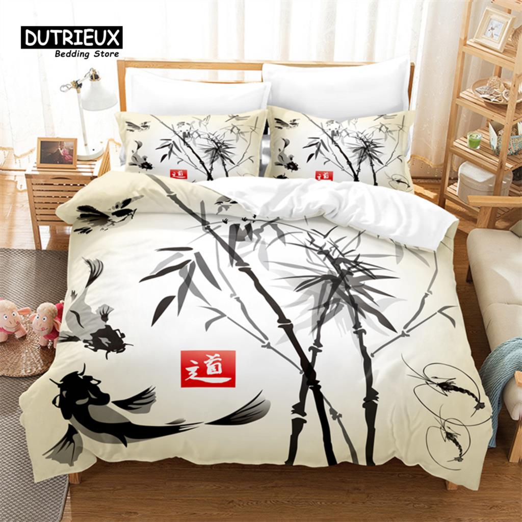 Creative Leaves Duvet Cover Set, Succulent Cactus Bedding Set, Soft Comfortable Breathable Duvet Cover, For Bedroom Guest Room