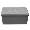 Grey Folding Storage Bench - STEVEN - 2 Seats - L.76 X W.38 X H.38 Cm