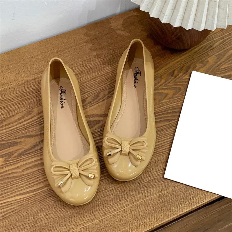 Scarpe da Ballo Basse da Donna Scarpe Casual Retro Fiocco Pelle Verniciata Slip-on Piatte Punta Tonda Bocca Bassa Mocassino Mujer Zapatos