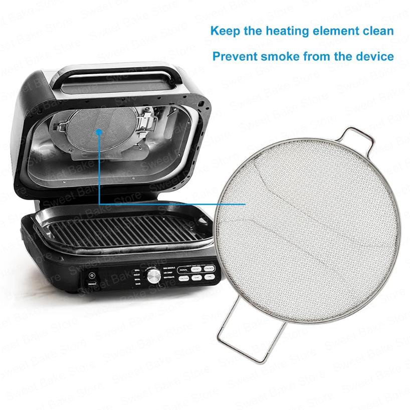 2Pc Reuse Stainless Steel Air Fryer Fine Mesh Splatter Shield for Ninja Foodi Smart XL Pro 7-in-1 Indoor Grill IG600/IG601/IG651