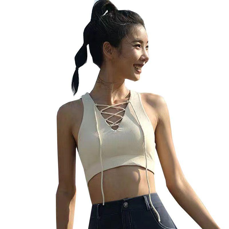 

Export New Arrival Sports Intimates Women s Fitness Quick-Drying Yoga Running Training Vest with Chest Pad Bra Bra Tops Meters apricot L