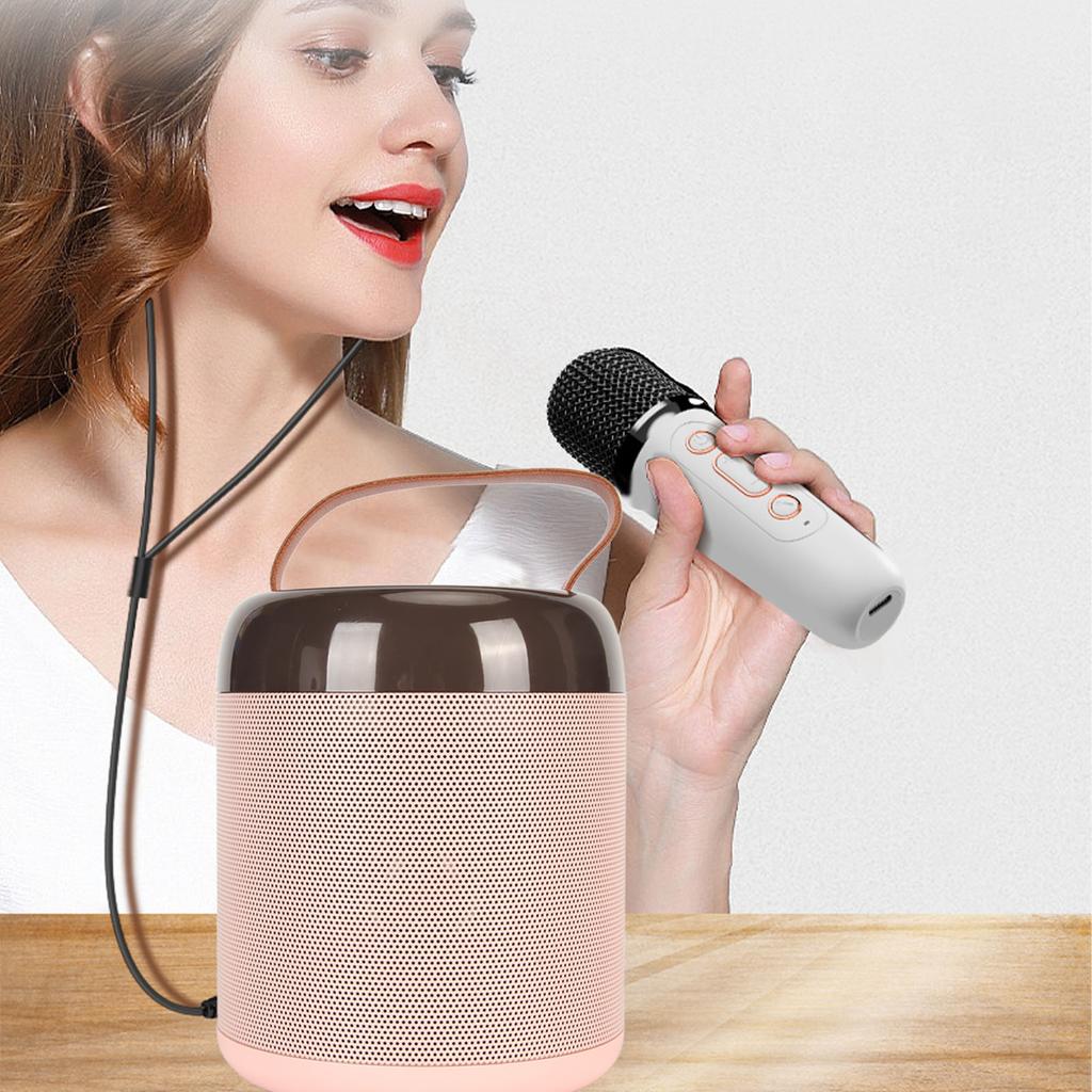 Wireless Karaoke Speakers RGB Light  5.3 Speaker with 2 Wireless Microphones Portable Karaoke Machine for Family Party