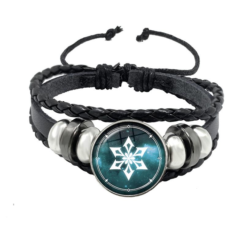 Genshin Impact Spiel Cosplay Requisite Auge Gottes Wasser Wind Donner Feuer Gestein Eis Element Lila Armband Schmuck Fans Geschenk