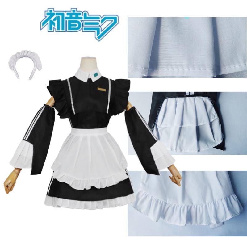 Hatsune Miku Maid Costume Sweet And Charming Black And White Dress For Cosplay Anime Fans