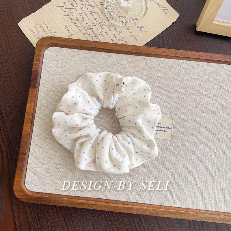 Soft Knitted Collection Autumn Winter Sweet Scrunchie Polka Dot Floral