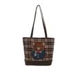 Beautiful Personalized Casual Backpack 2025 Autumn New Fashion Plaid Korean Version Simple Commuter Underarm Tote Bag
