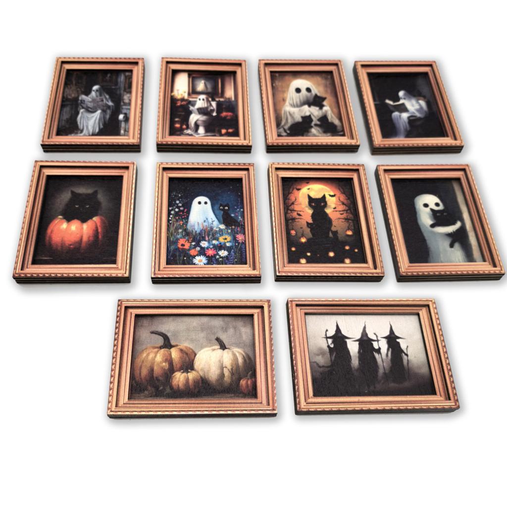Kreativer Halloween Retro Fotorahmen Magnetischer Kühlschrankmagnet Holzposter Kühlschrankmagnet