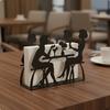 Hollowout Metal Napkin Rack Creative Style Black Iron Holder Decorative Tabletop Tissue