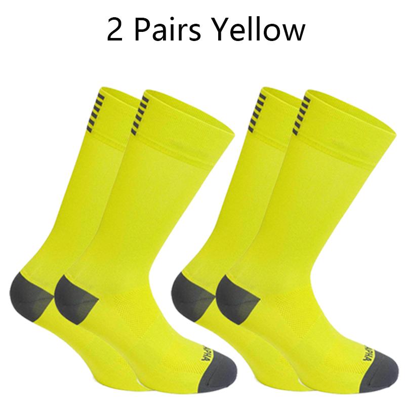 2 Pairs Cycling Socks Men High Quality Professional Competition Brand Sport Riding Soccer Sock Mesh Breathable Road Bicycle Sock