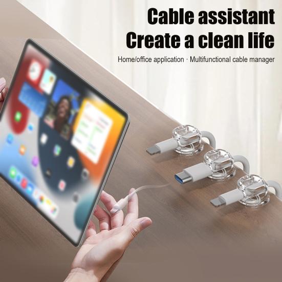 Magnetic Cable Holder Self-Adhesive Cable Organizer Easy Installation Cable Clip with Spring for Desk Home Office Car