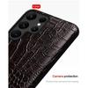 Crocodile Pattern Cowhide Leather Case for Samsung Galaxy S26 Ultra S25 S24 Plus S23 FE S22 S21 Note 20 Mobile Phone Hard Cover