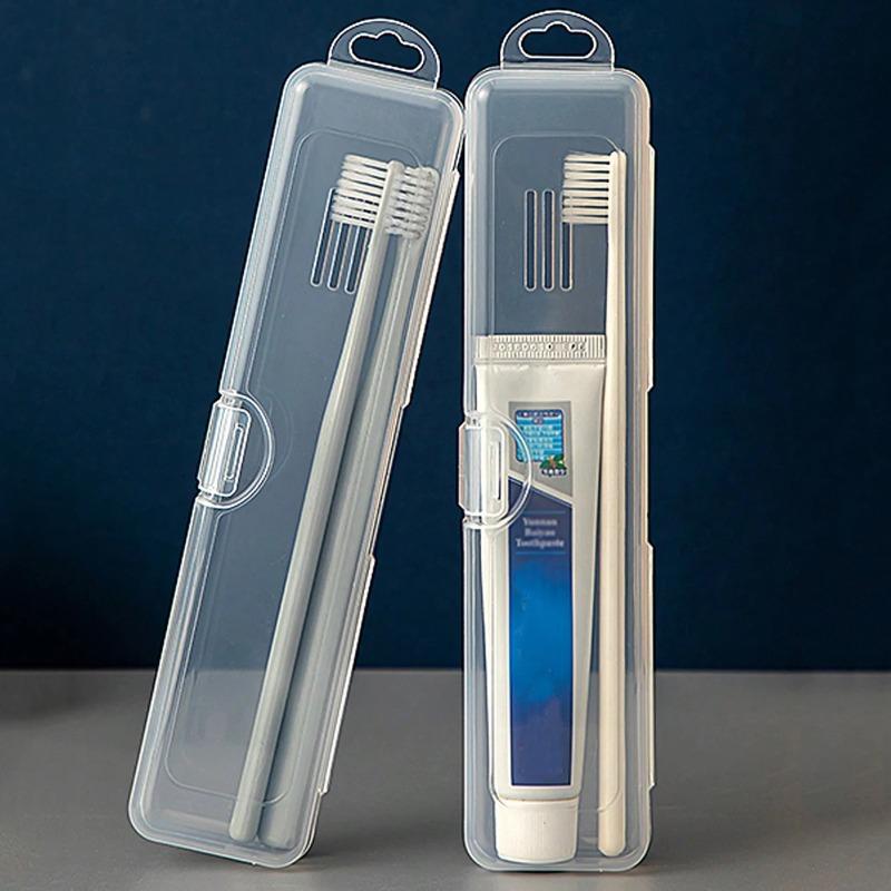 Transparent Toothbrush and Toothpaste Storage Box, Portable Travel Storage Box, Can Be Hung, Very Suitable for Travel Use