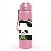 1PC Cute Panda Pattern 750ml Color Plastic Sports Water Bottle Leakproof Flip Straw Lid Suitable for Sports Office Home Use