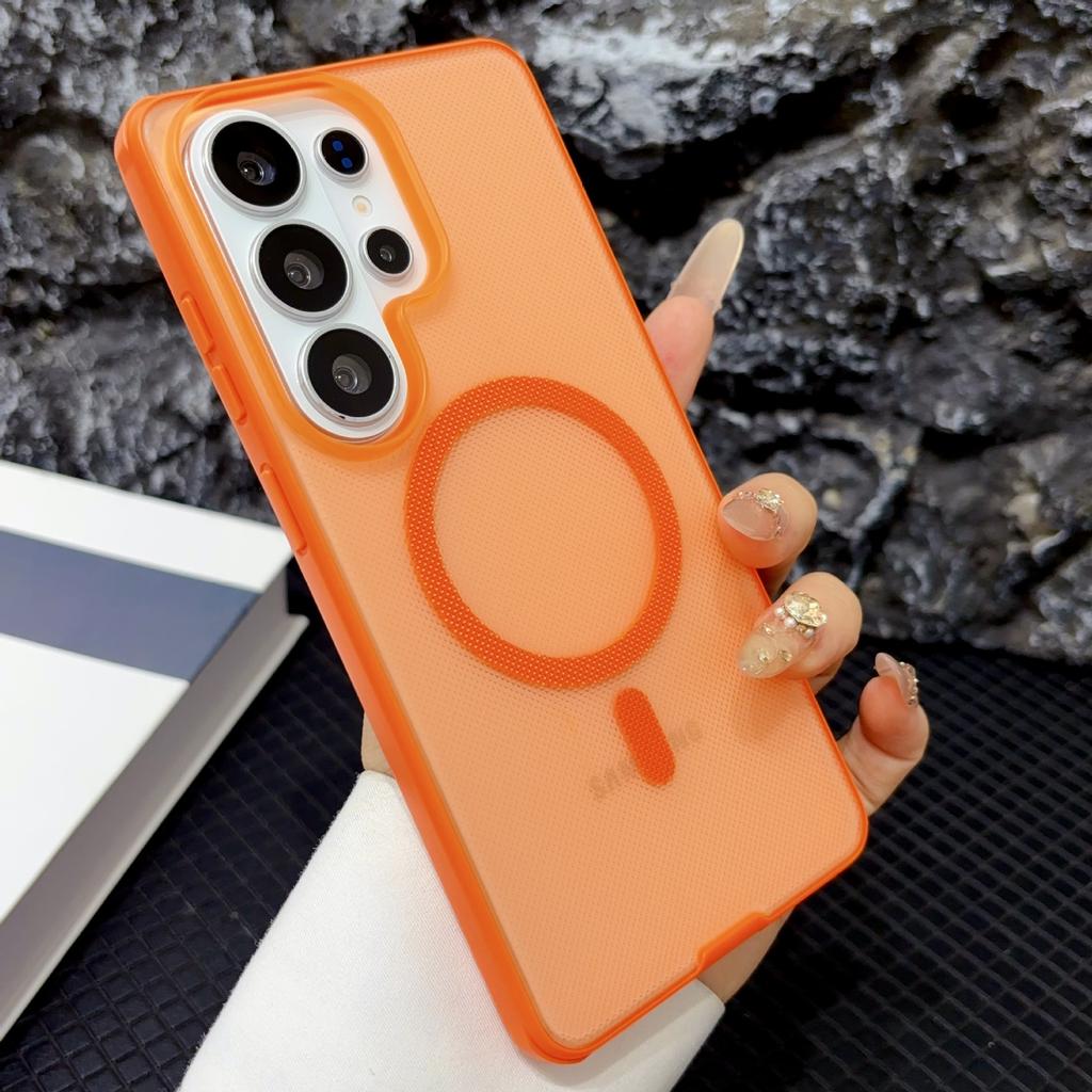 Applicable To Samsung S26Ultra Magnetic Mobile Phone Case Singularity Semi-transparent, Xiaomi 17p Anti-skid and Anti-drop Protective Case