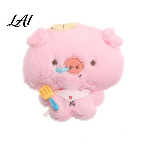 Schoolbag Decoration Charm Cartoon Pig Plush Pendant for Backpacks Stuffed Animal Bag Decorative Hanging Ornament with Ball Chain Soft Keychain