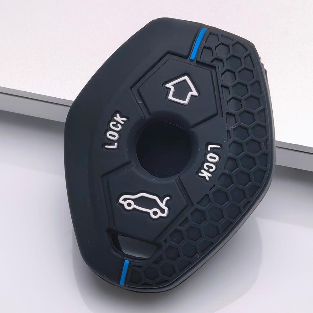 Key Fob Cover for BMW E46 Silicone Stand Key Cover Car Key Case Accessory Shell 7 Series 3 Button Smart Key Fob Car Key Accessories X3 Z3 Z4