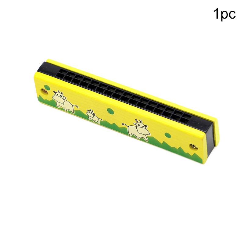 16-Hole Wooden Harmonica Musical Instrument Play Cute Cartoon Animals Painted Gift Suitable for Beginners Entertainment TMZ