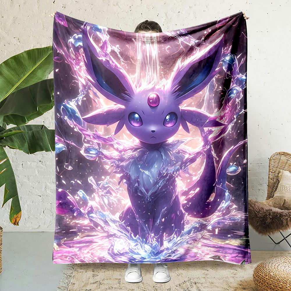 1PC Japanese Games E-Eevee Umbreon Cartoon Blanket Anime Soft Fluffy Plush Blanket Sofa Office Quilt Throw Picnic Beach Towel